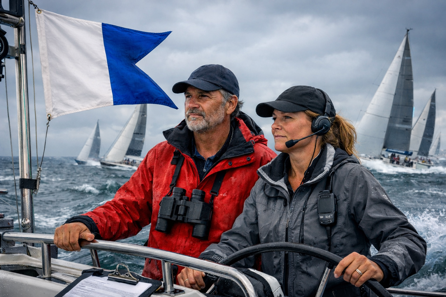 Sailing Flags – Code Flag Alpha – “A” Flag
